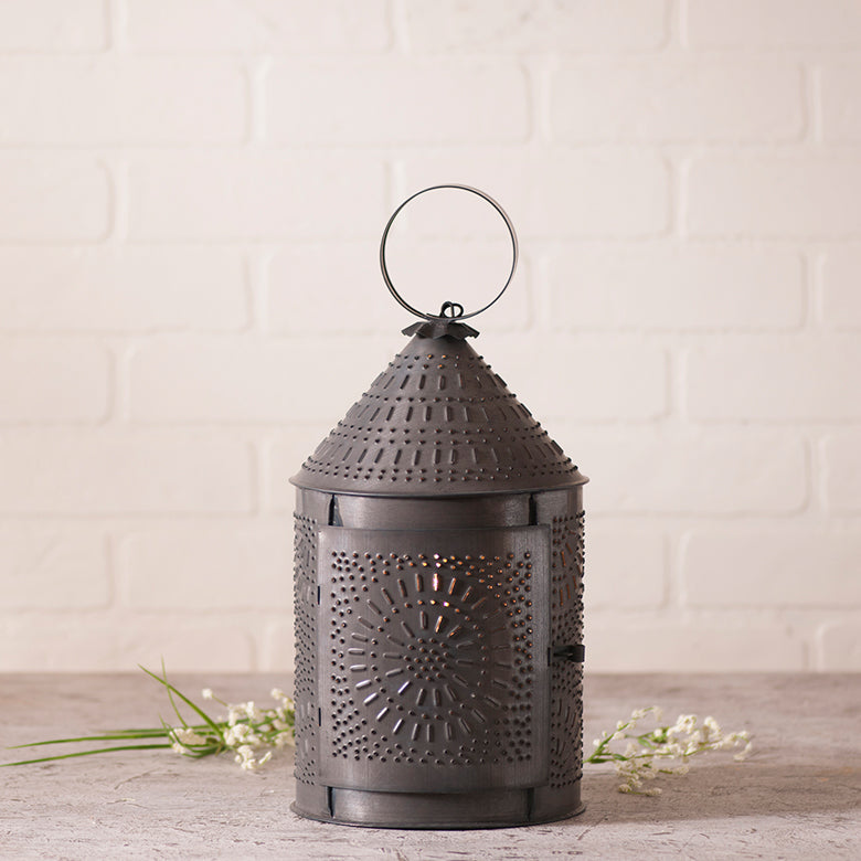 15-inch black fireside candle lantern by Countryside Home Decor with kettle design, perfect for cozy fireside ambiance.