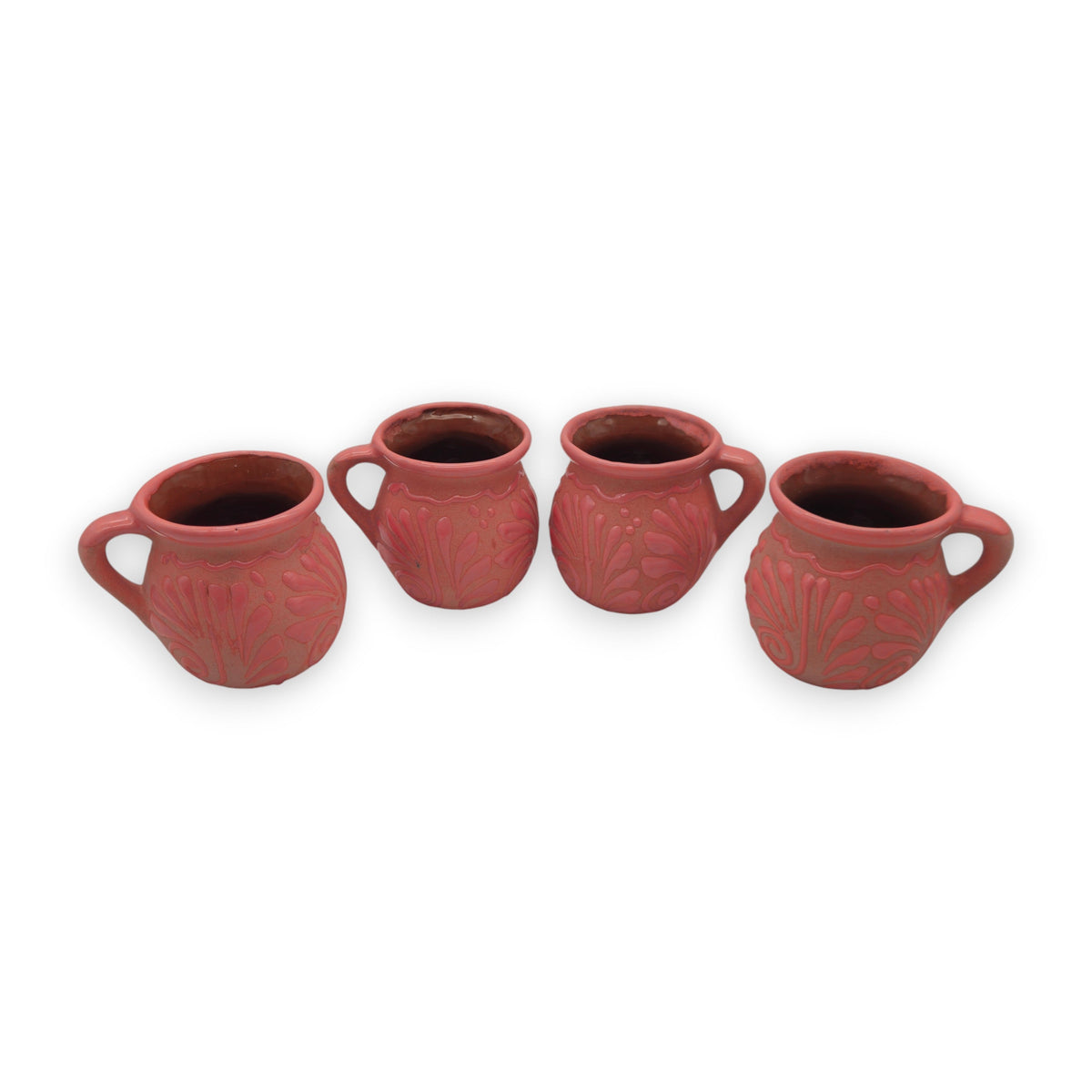 Pink Talavera mug with colorful traditional Mexican patterns, handcrafted by The Talavera Hub.