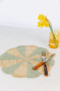 Blue Pinwheel Placemat from Payton James, decorative table top with vibrant pinwheel design for dining or entertaining.