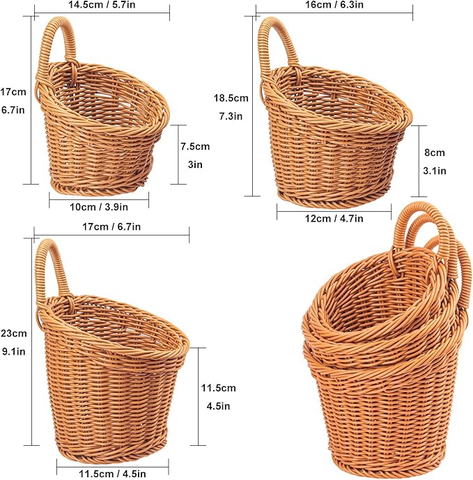 Woven hanging fruit basket by CozyNest Decor, natural fiber basket with handles for storing and displaying fresh fruit.