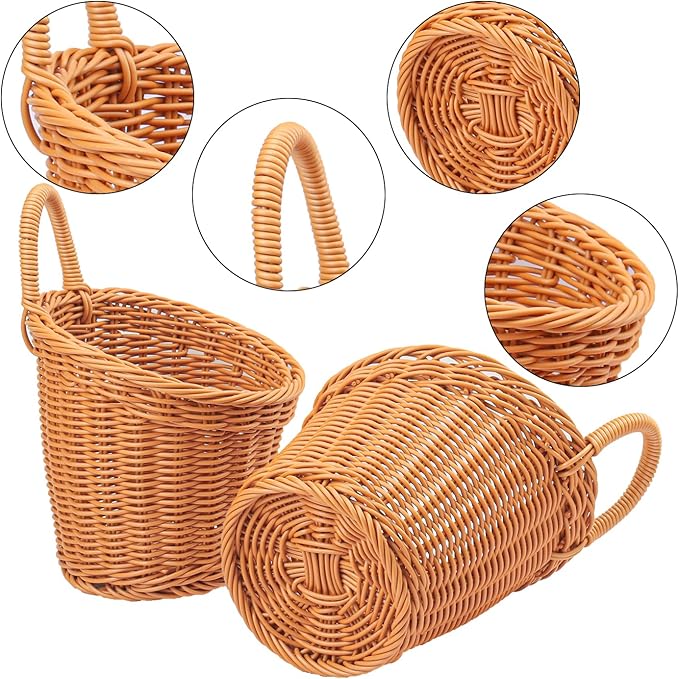 Woven hanging fruit basket by CozyNest Decor, natural wicker design suitable for kitchen or pantry storage.