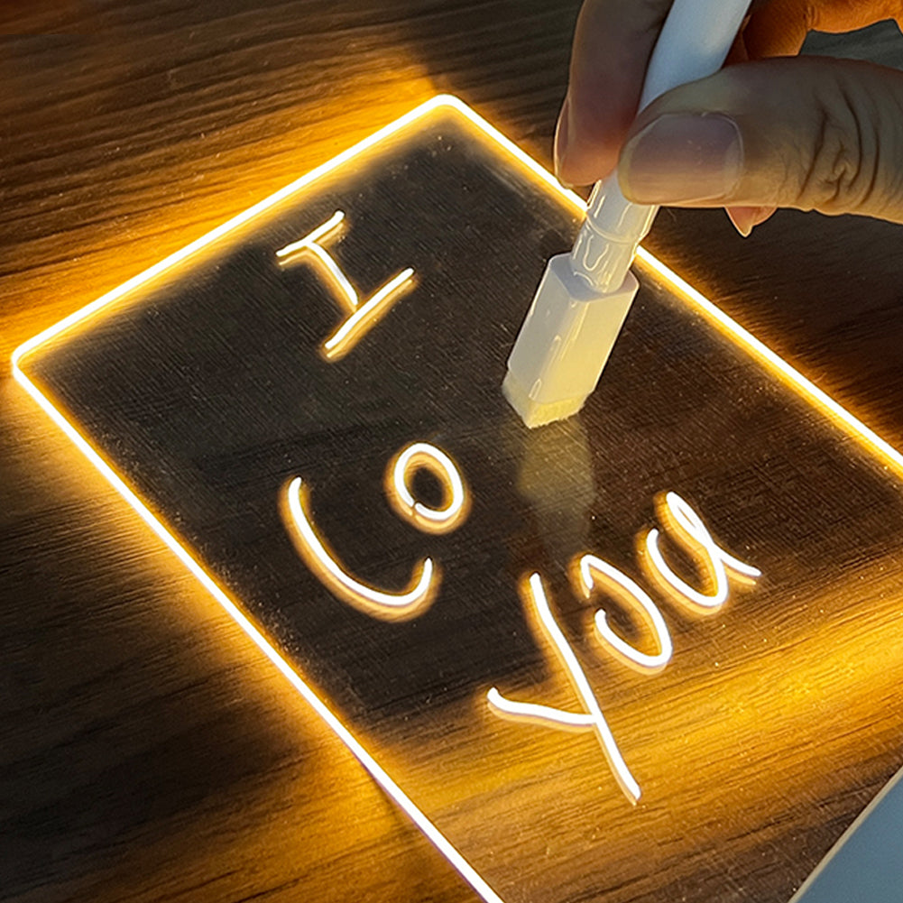 Perfecsy creative note board with LED night light, showcasing a modern design and illuminated surface for writing and decorating.