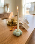 Crazy About Candles floral bubble taper candle holder with clear glass design and decorative floral accents.