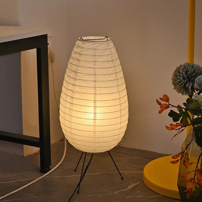 Perfecsy Nogy Noguchi Style rice paper floor lamp with a retro design, suitable for bedroom, study, or living room decoration.