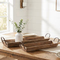 Rustic barnwood serving tray with handles by Countryside Home Decor, featuring a rectangular design perfect for serving and display.