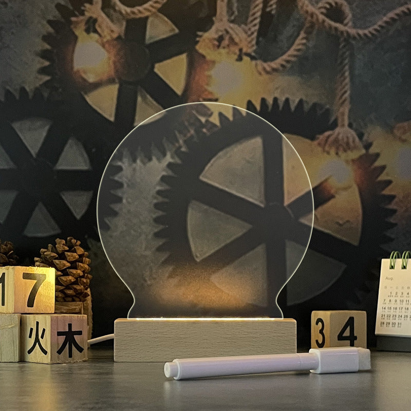 Perfecsy Creative Note Board with LED Night Light, 4-pack, featuring illuminated surface for writing and drawing in a modern design.