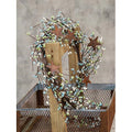 Home & Decor Pip Berry Garland with Stars, Seabreeze 40-inch decorative garland featuring blue berries and star accents.