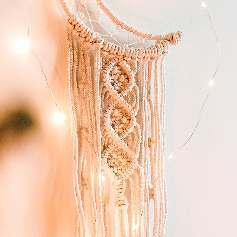 Stevvex leaf wall hanging dream catcher with LED lights, decorative home decor for bedrooms, dorms, and special occasions.