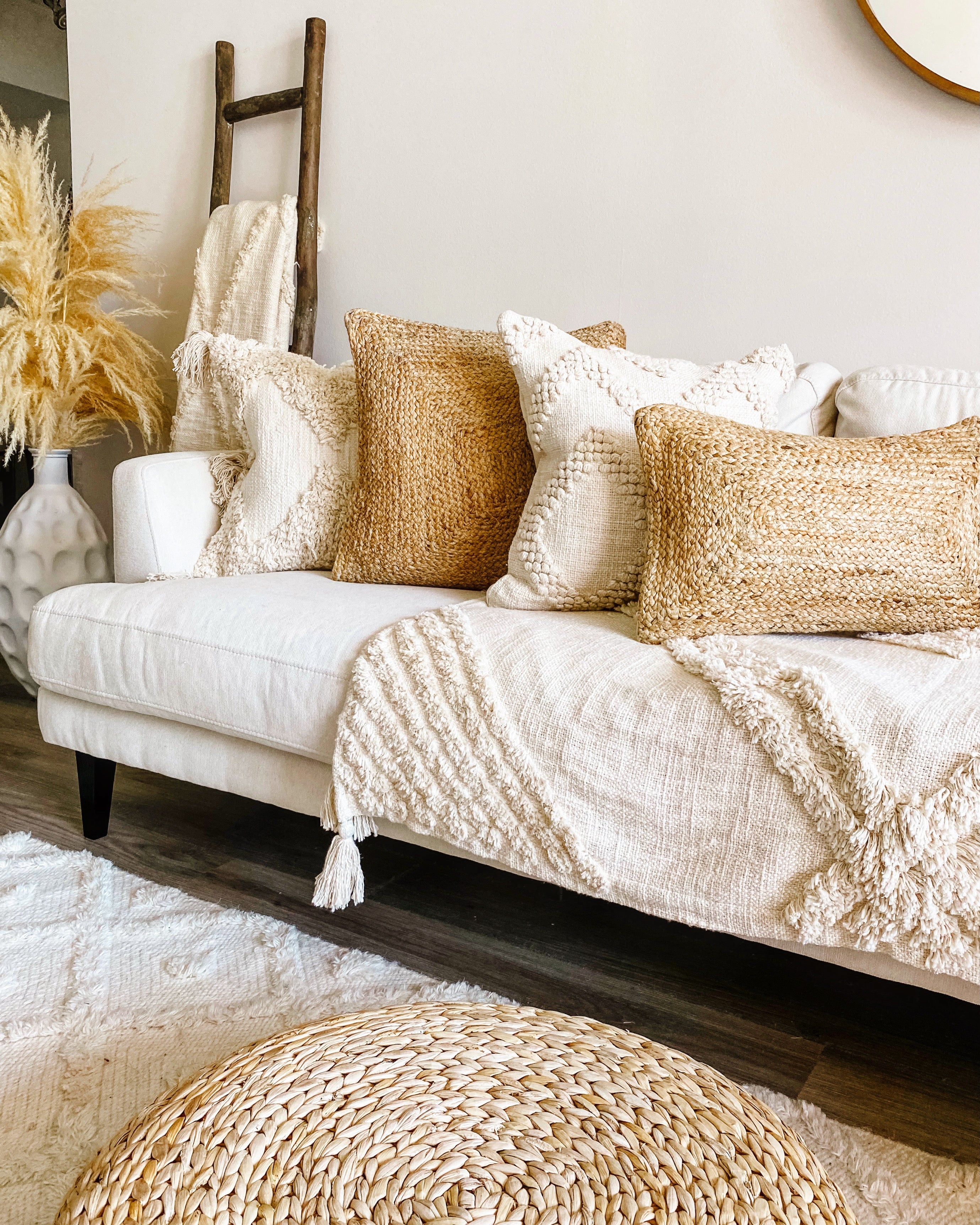 Busa Designs Ava Boho Throw Blanket with colorful woven patterns, cozy and stylish for living room or bedroom decor