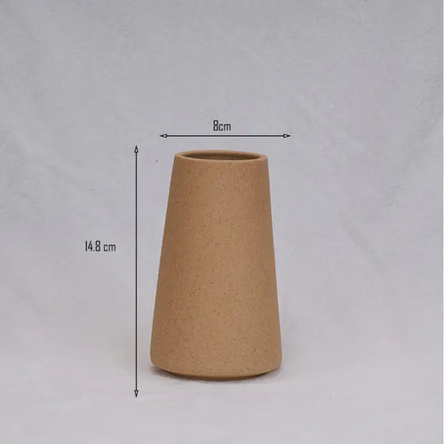 Simple ceramic vase with a smooth finish, designed by My Store, perfect for displaying flowers or as a decorative piece.