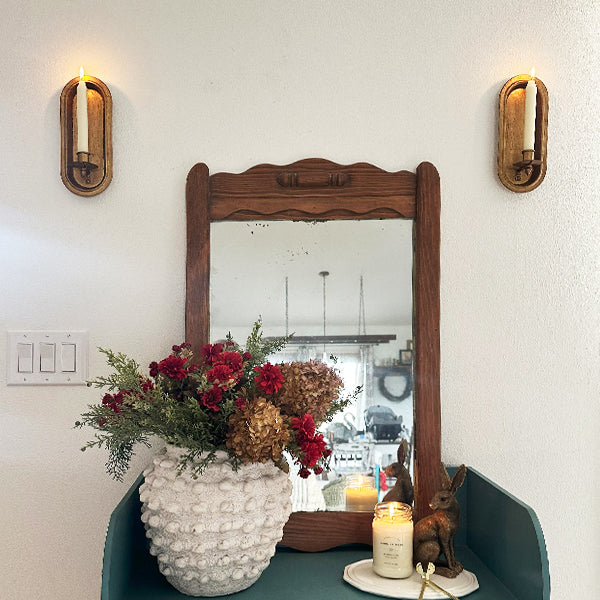 Pair of antique gold wall sconce candle holders from Decor Steals, vintage-style taper candle holders in a set of two.